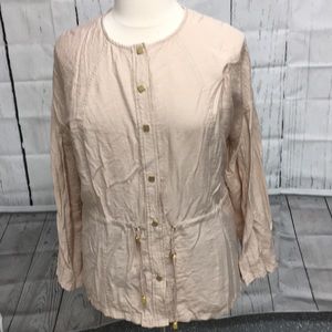 Button down top with drawstring waistband